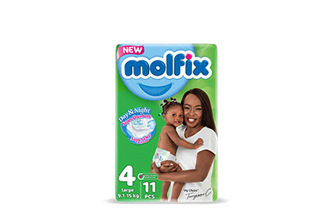 Molfix Diapers Size 4 Large (9.1-15kg) 11's