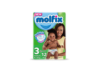 Molfix Diapers Size 3 Medium (6.1-9kg) 12's