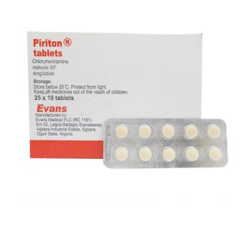 Piriton 4mg Tablets 1000`s is an antihistamine that reduces the effects of natural chemical histamine in the body.