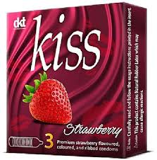 Kiss Strawberry (Dotted) Condoms 3'S