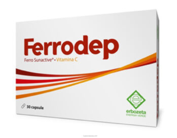 Ferrodep capsules 30 capsules FERRODEP® is a food supplement based on Sunactive® Fe (microencapsulated ferric pyrophosphate) and Vitamin C, useful to fill dietary deficiencies or increased requirements for these nutrients. Iron contributes to the normal formation of red blood cells and hemoglobin, thus favouring the normal transportation of oxygen in the body. Moreover, it supports the normal energy metabolism and the reduction of tiredness and fatigue. Vitamin C increases Iron absorption.