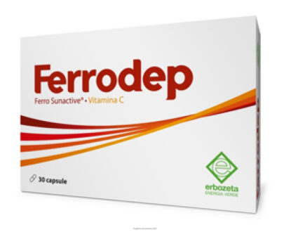 Ferrodep capsules 30 capsules FERRODEP® is a food supplement based on Sunactive® Fe (microencapsulated ferric pyrophosphate) and Vitamin C, useful to fill dietary deficiencies or increased requirements for these nutrients. Iron contributes to the normal formation of red blood cells and hemoglobin, thus favouring the normal transportation of oxygen in the body. Moreover, it supports the normal energy metabolism and the reduction of tiredness and fatigue. Vitamin C increases Iron absorption.