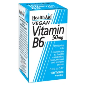 HealthAid Vitamin B6 (Pyridoxine HCl) 50mg Tablets 100`s
