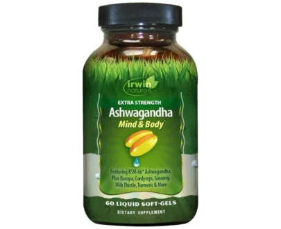 IRWIN NATURALS EXTRA STRENGTH ASHWAGANDHA MIND & BODY 60 LIQ SFTGLS